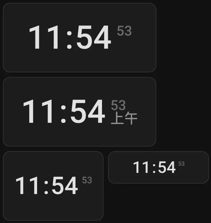 Home Assistant 2025.4 new clock card with size options