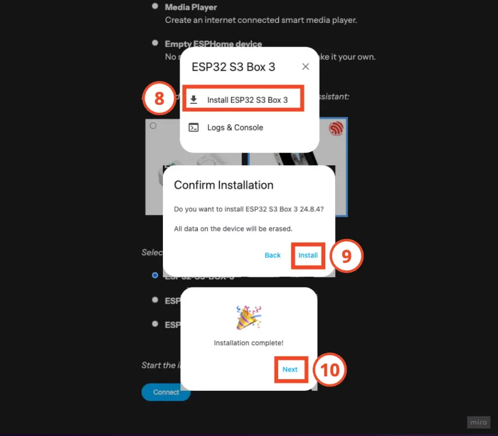 選擇「Install ESP32 S3 Box 3」

點擊「Install」

點擊「Next」