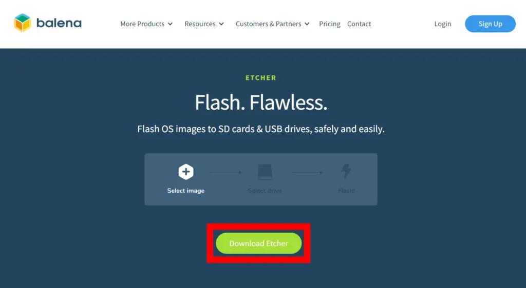 安裝 Balena Etcher