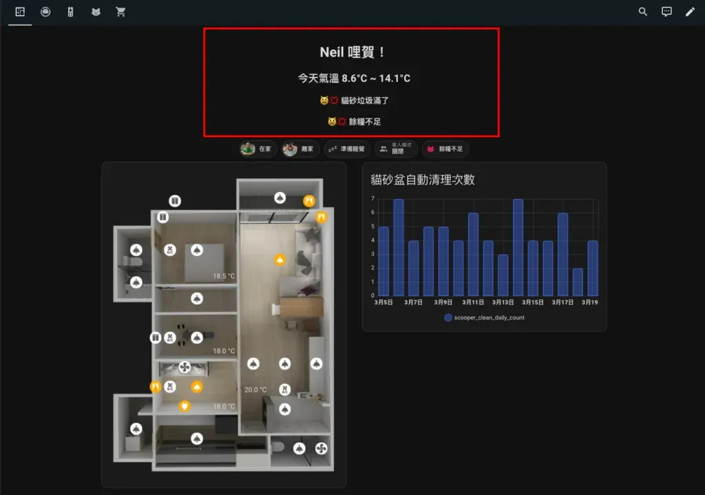 Home Assistant 標題效果範例
